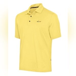 Greg Norman Shark Logo Yellow Golf Polo